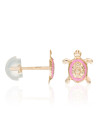 Boucles d'oreilles enfant "Jolie Tortue" Or Jaune 375/1000