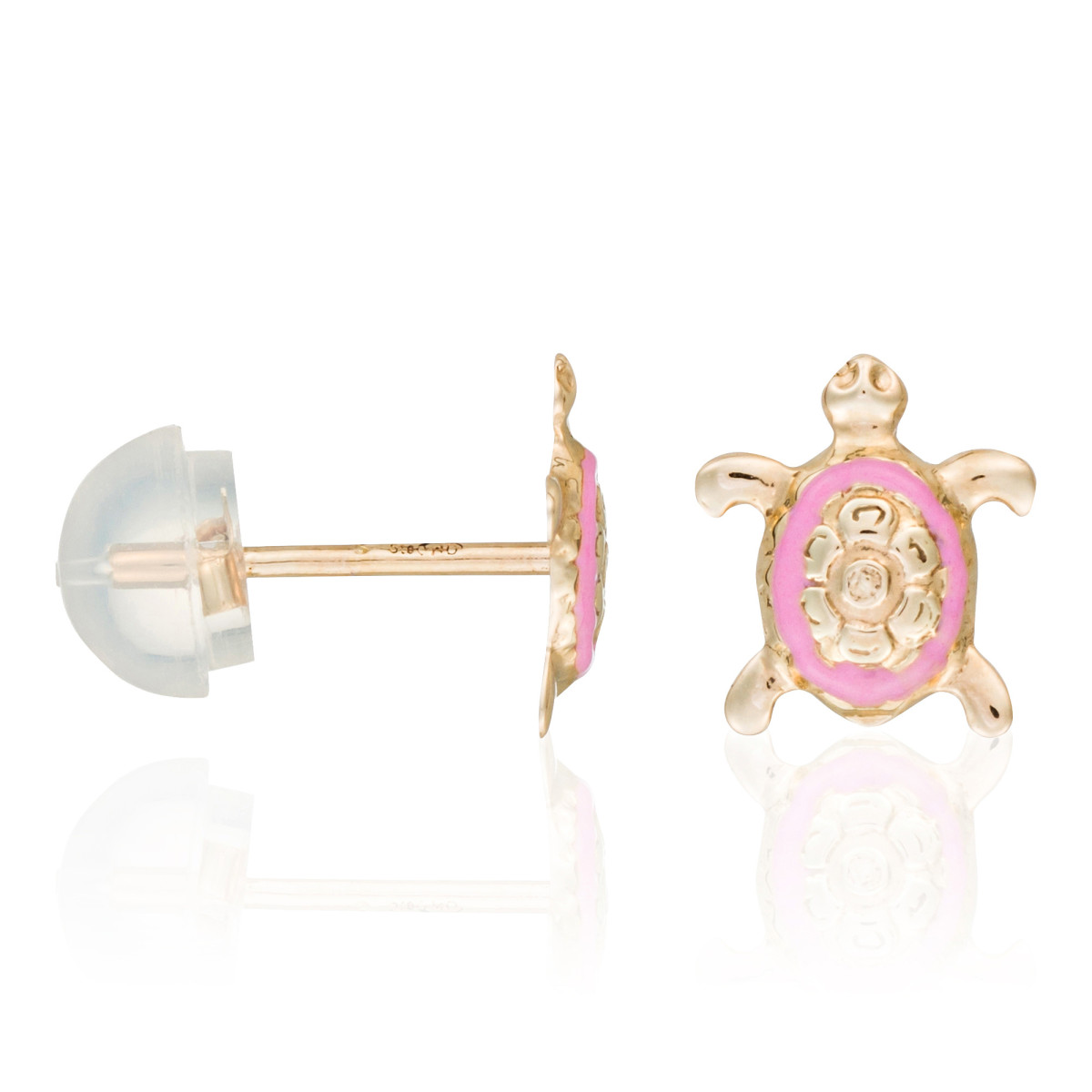 Boucles d'oreilles enfant "Jolie Tortue" Or Jaune 375/1000 Boucles d'oreilles "Petite Tortue" Or jaune
