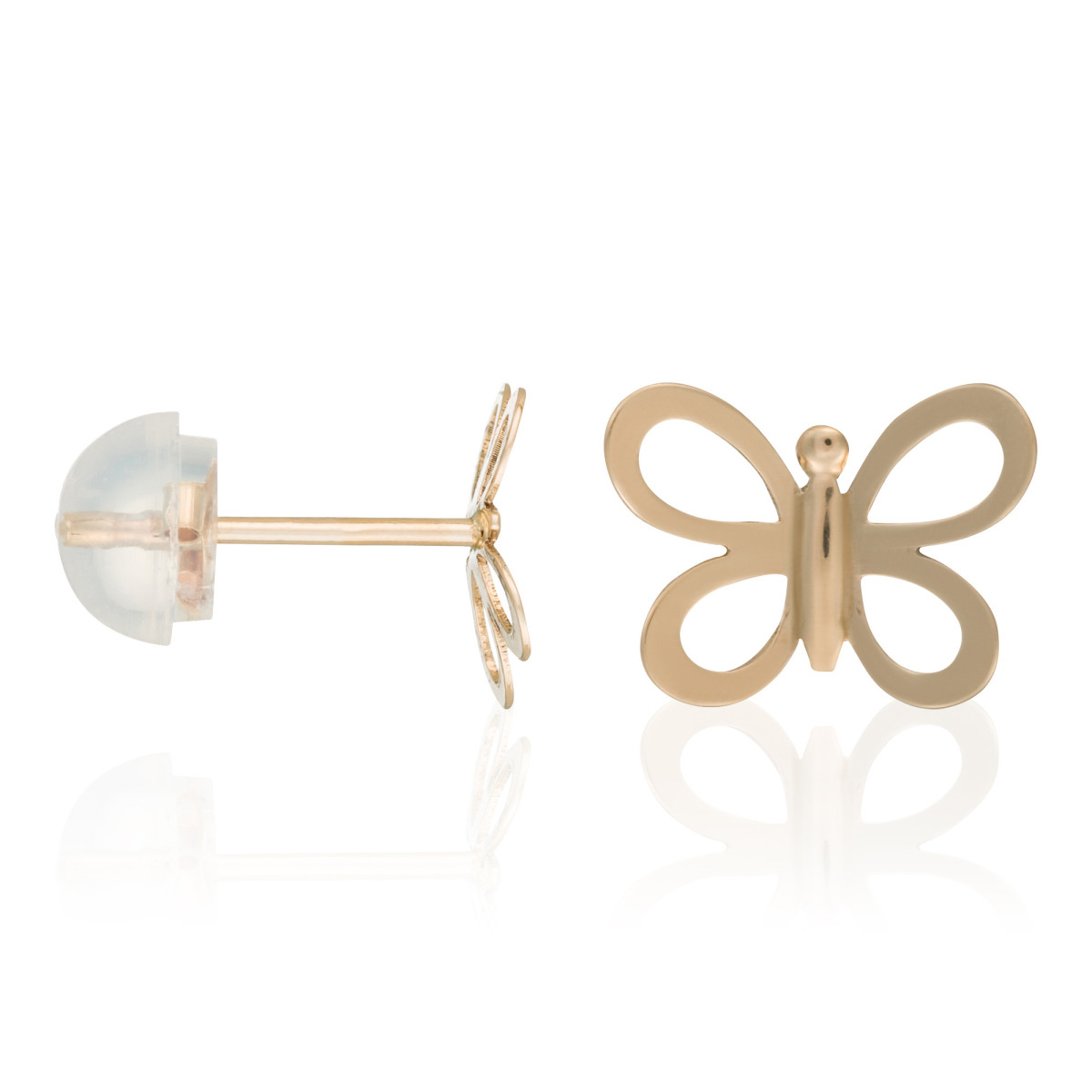 Boucles d'oreilles enfant "Papillon Heureux" Or Jaune