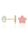 Boucles d'oreilles enfant "Jolies fleurs" Or Jaune 375/1000