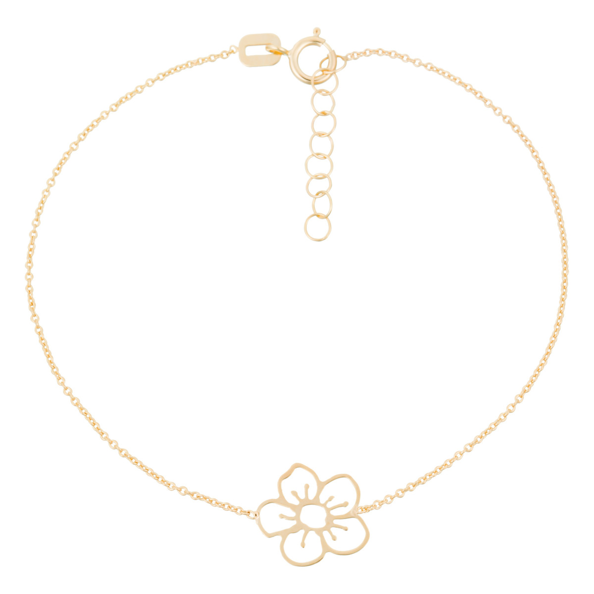 Bracelet or jaune fille "FLEUR DORÉE"