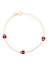 Bracelet gourmette enfant "3 coccinelles" Or Jaune 375/1000