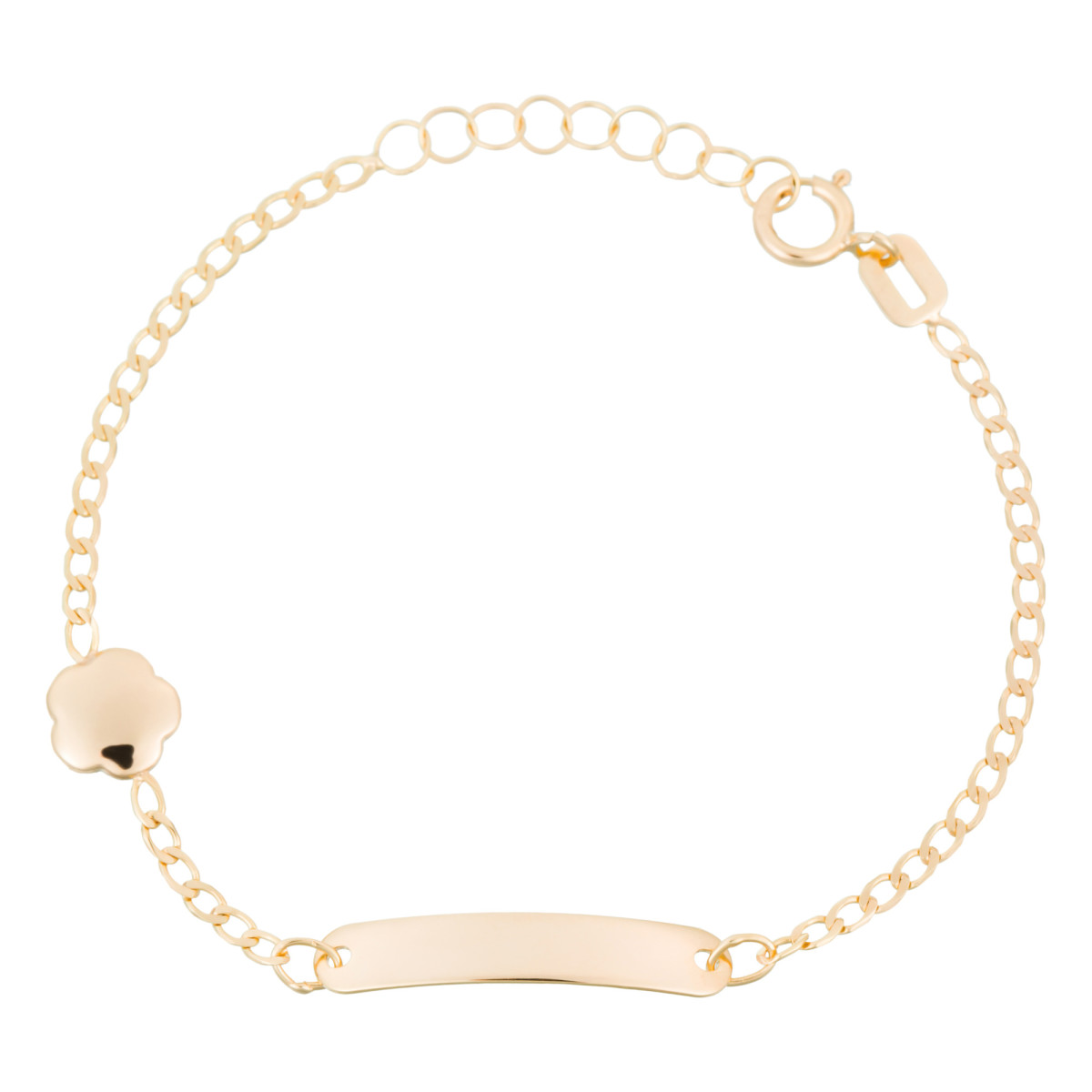 Bracelet gourmette enfant "Barre dorée" Or Jaune 375/1000 Bracelet gourmette enfant "Barre Dorée" Or Jaune