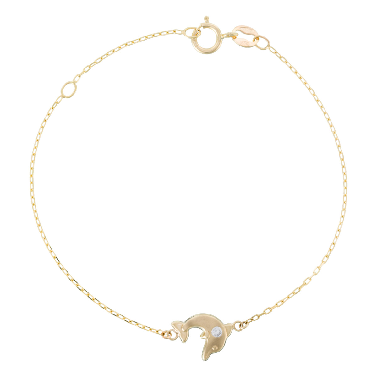 Bracelet enfant "Joyeux Dauphin"Or Jaune