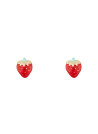 Boucles d'oreilles or jaune enfant "JOLIE FRAISE"