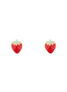 Boucles d'oreilles or jaune enfant "JOLIE FRAISE"