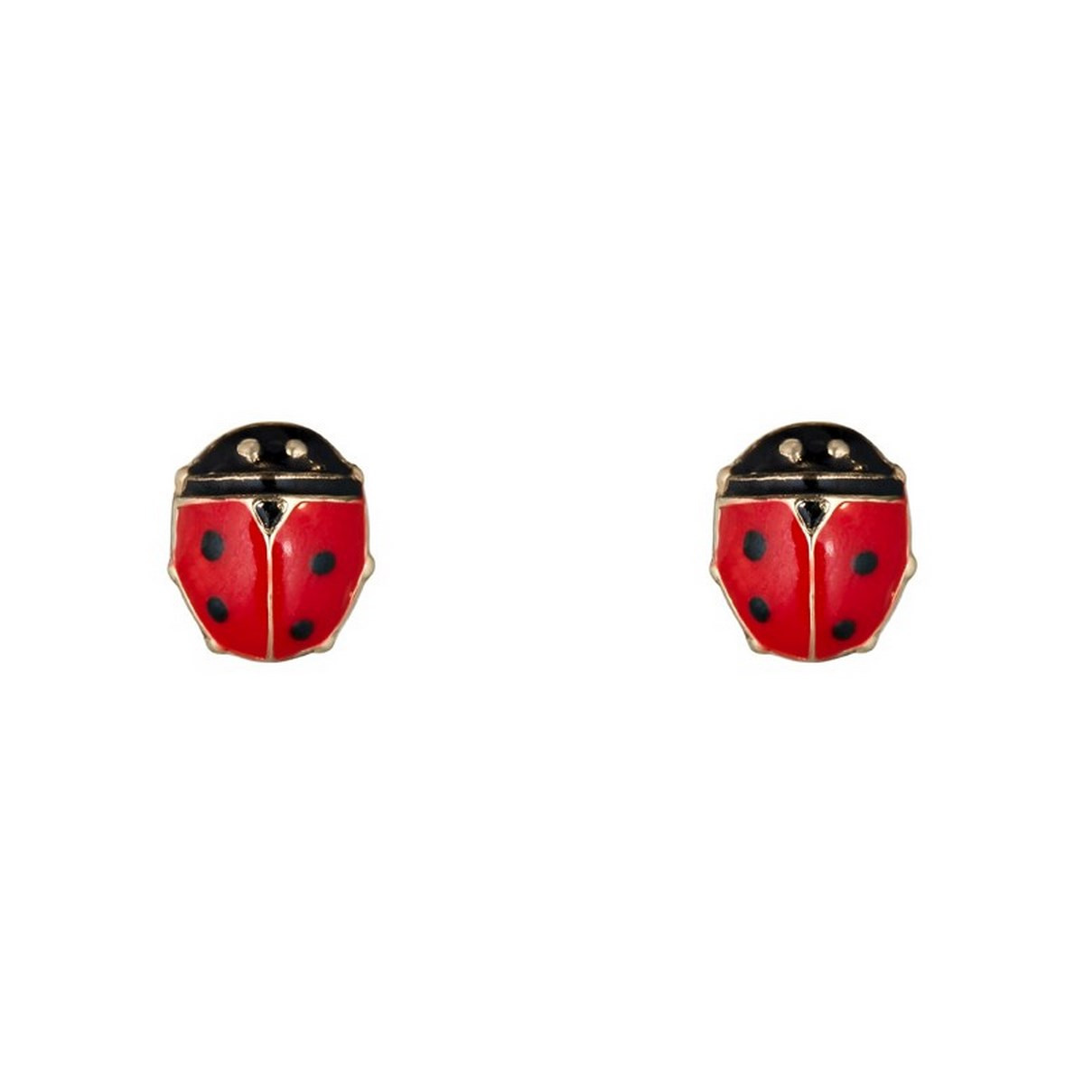 Boucles d'oreilles or jaune enfant "HAPPY COCCINELLE" Boucles d'oreilles enfant "Happy Coccinelle" Or Jaune