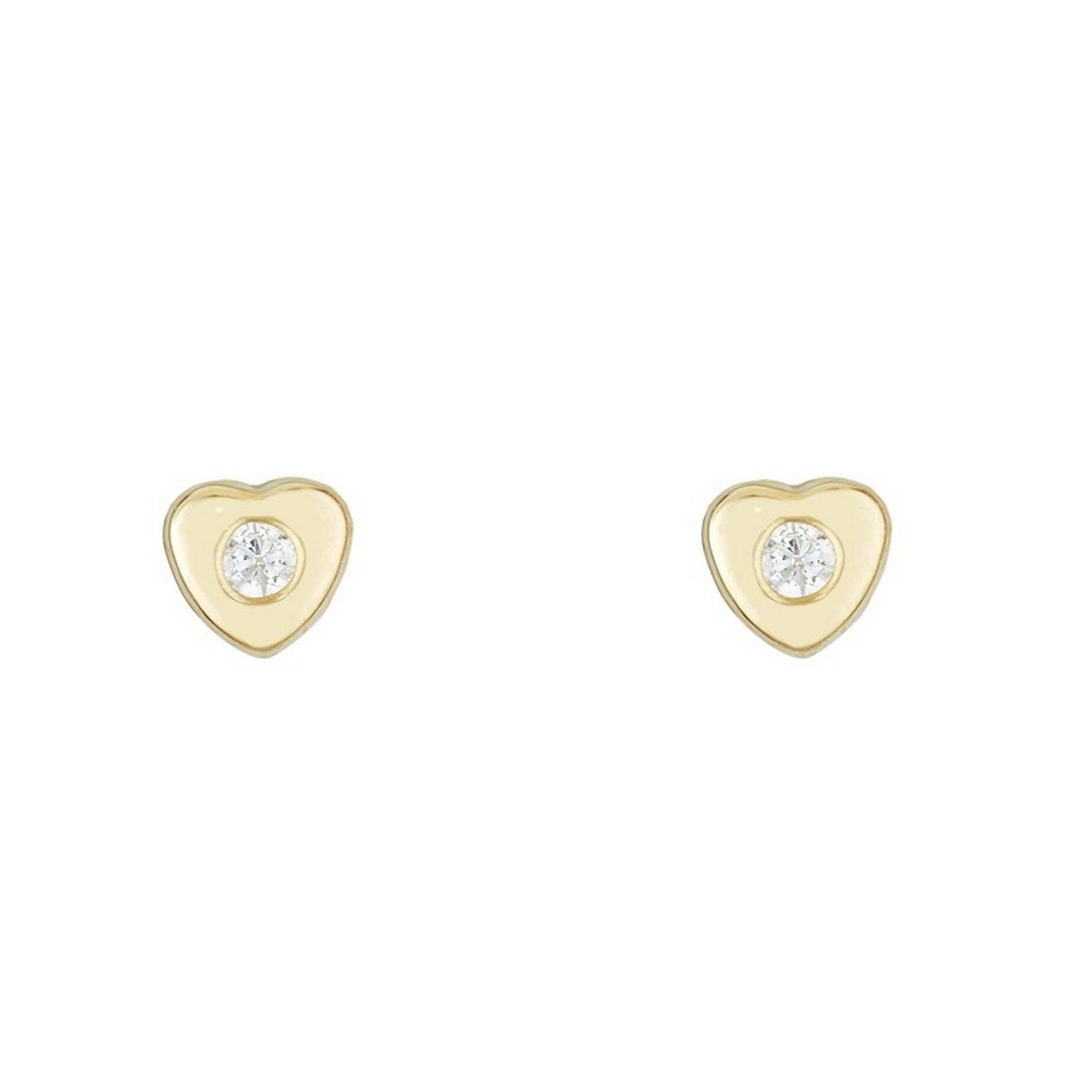 Boucles d'oreilles enfant "Coeur Véritable" Or Jaune