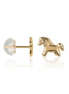 Boucles d'oreilles or jaune enfant "PONEY DORÉ"