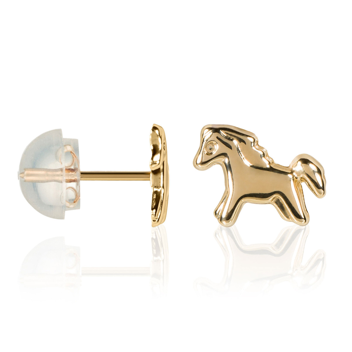Boucles d'oreilles or jaune enfant "PONEY DORÉ" Boucles d'oreilles "Dada" Or Jaune