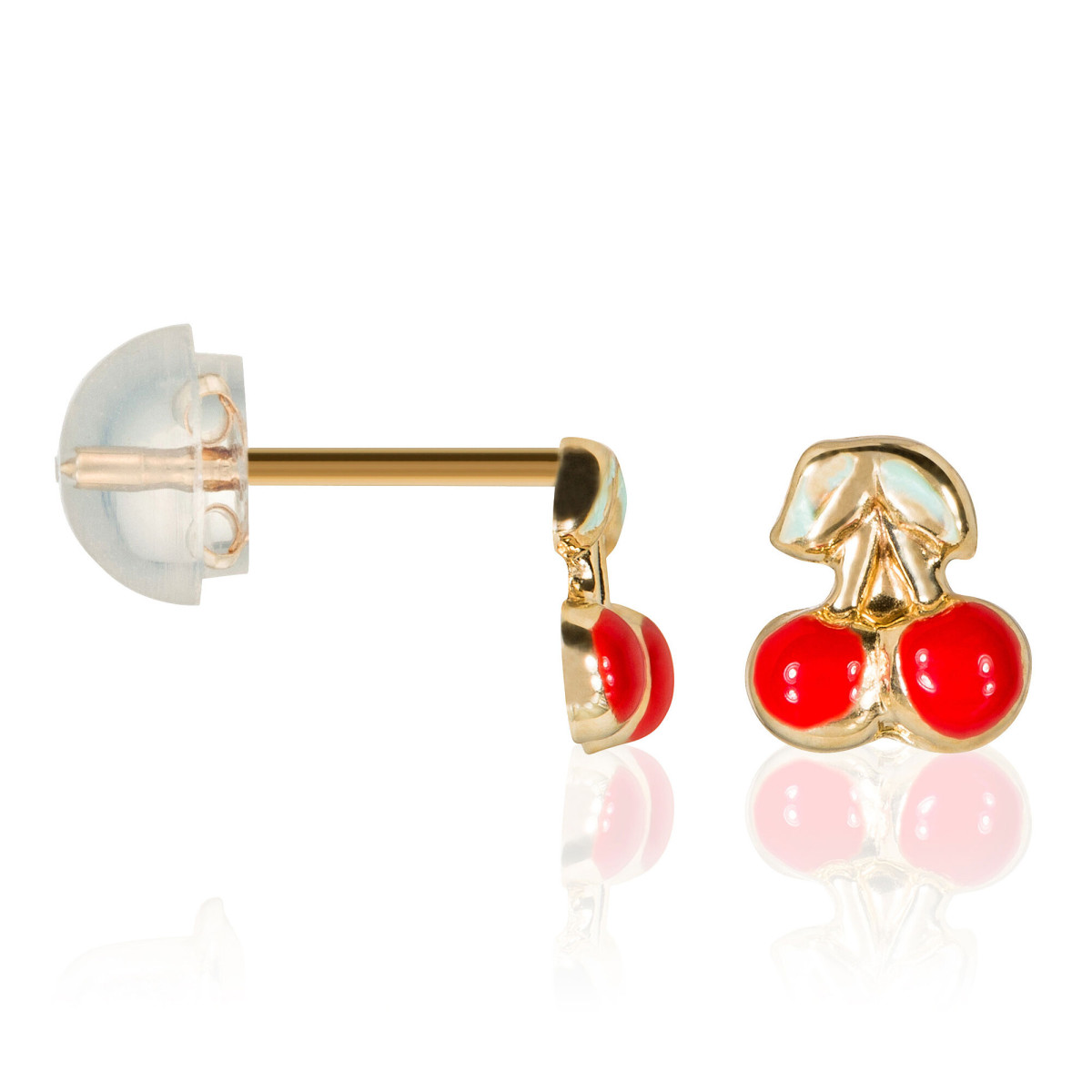 Boucles d'oreilles enfant "Cerisette" Or Jaune