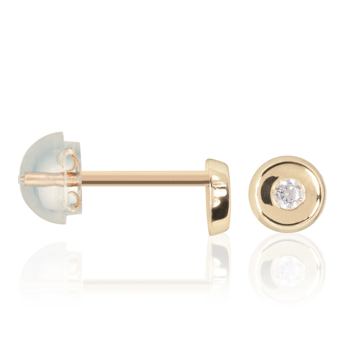 Boucles d'oreilles or jaune enfant "ROND" Boucles d'oreilles "Soliloque" Or jaune