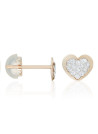 Boucles d'oreilles or jaune enfant "CŒUR BRILLANT"