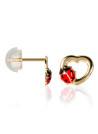 Boucles d'oreilles or jaune enfant "COCCINELLE AMOUREUSE"