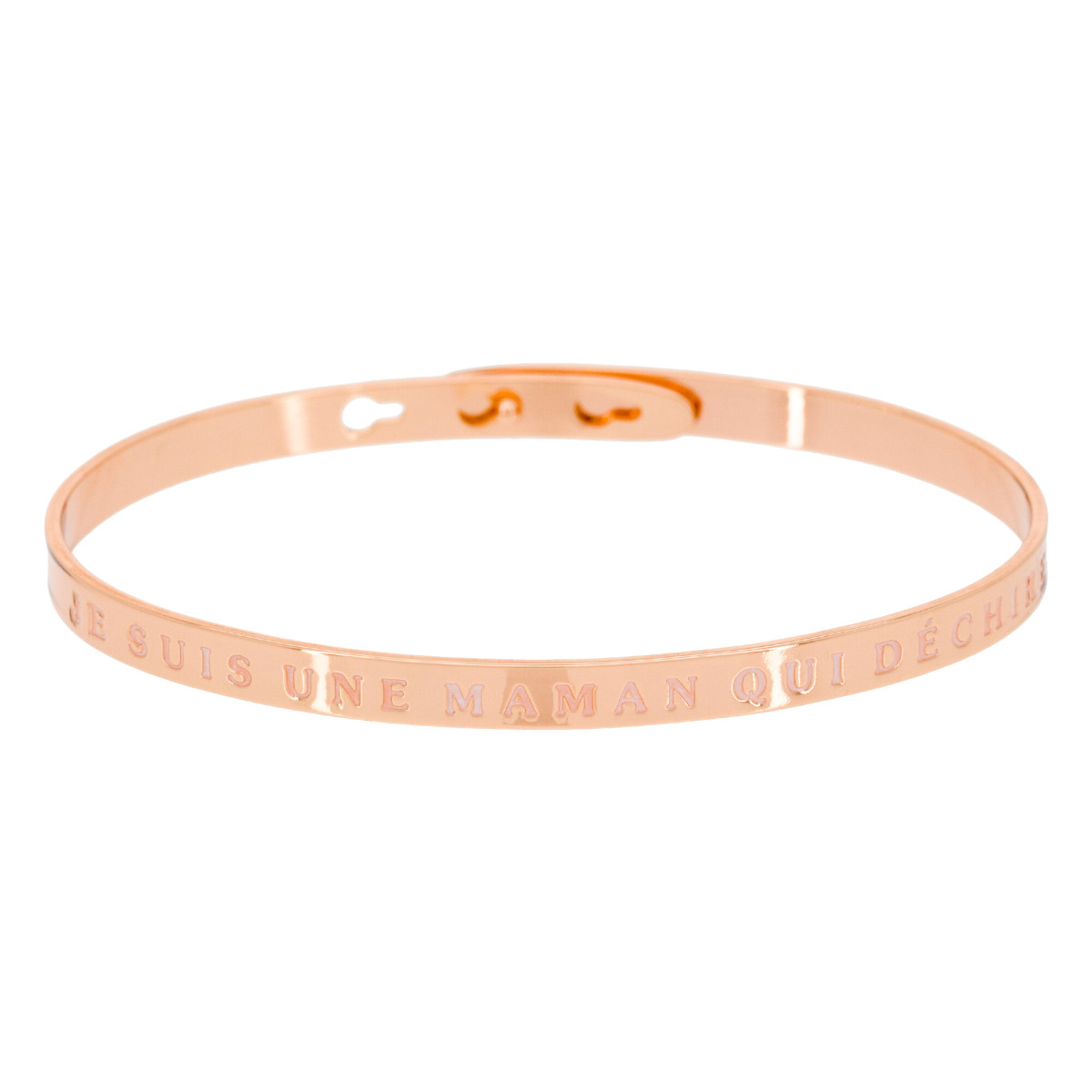 Bracelet à message "Je suis Une Maman Qui Déchire" Laiton rosé