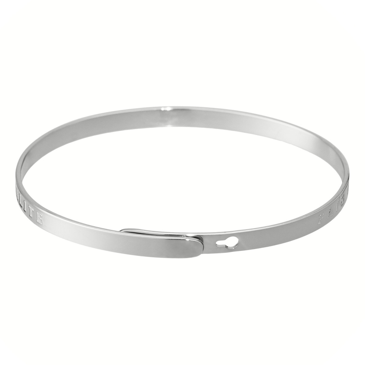 "FAIS DE TA VIE UN REVE ET DE TES REVES UNE REALITE" Jonc argenté bracelet à message "FAIS DE TA VIE UN REVE ET DE TES REVES UNE REALITE" Jonc argenté bracelet à message