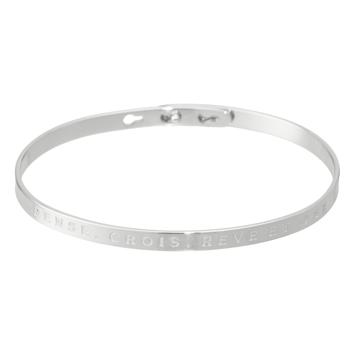 "PENSE, CROIS, REVE ET OSE" Jonc argenté bracelet à message "PENSE, CROIS, REVE ET OSE" Jonc argenté bracelet à message