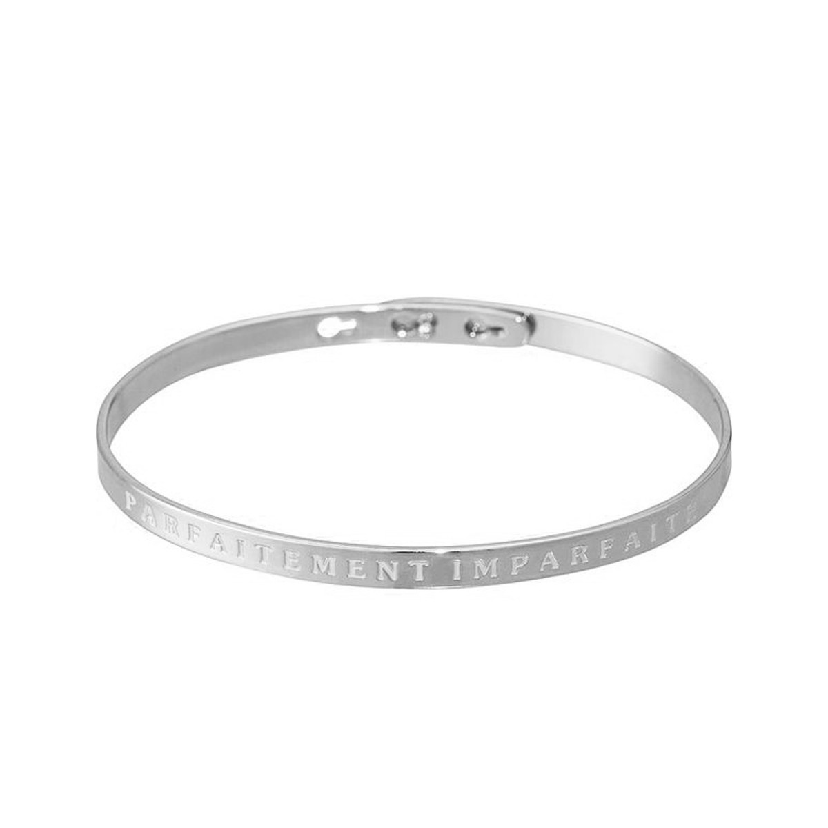 "PARFAITEMENT IMPARFAITE" Jonc argenté bracelet à message Bracelet à message "Parfaitement Imparfaite" Laiton argenté