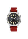 Montre Homme Spinnaker BRADNER Automatique Cadran noir Bracelet cuir rouge