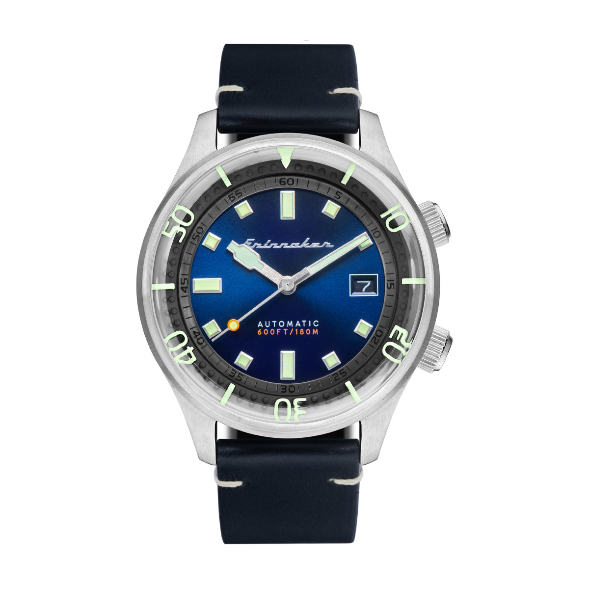 Montre Homme Spinnaker BRADNER Automatique Cadran bleu Bracelet cuir noir