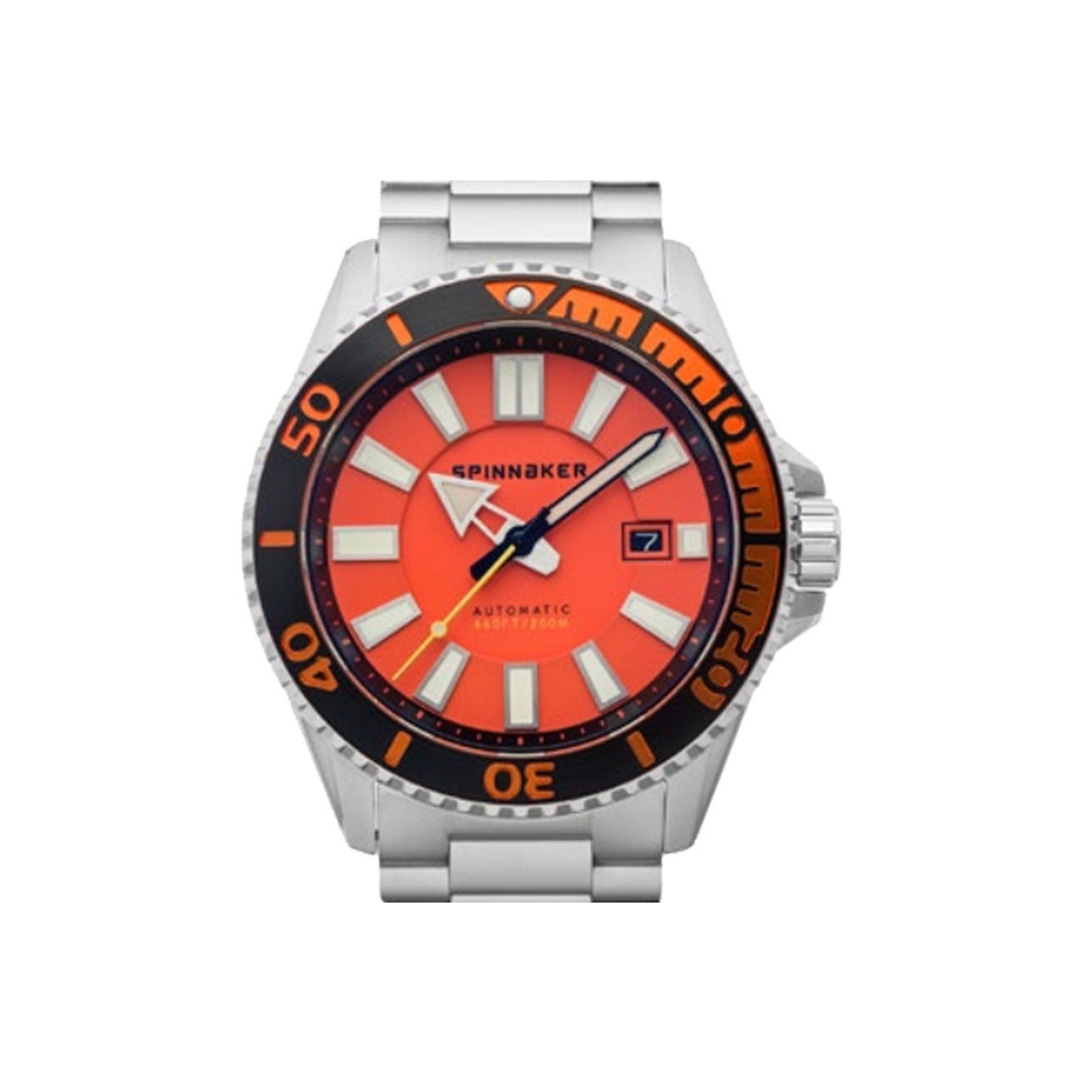 Montre Homme Spinnaker AMALFI Automatique Cadran orange Bracelet acier Montre Homme Spinnaker AMALFI en acier argenté et cadran orange