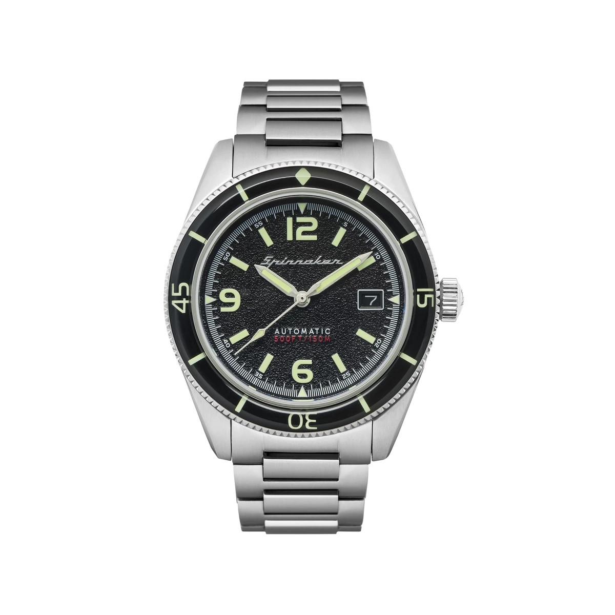 Montre Homme Spinnaker FLEUSS Automatique Cadran noir Bracelet acier Montre Homme Spinnaker FLEUSS en acier argenté et cadran noir