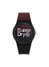 Montre Unisexe Superdry URBAN GEO SPORT Analogique Cadran noir et rouge Bracelet silicone noir et rouge