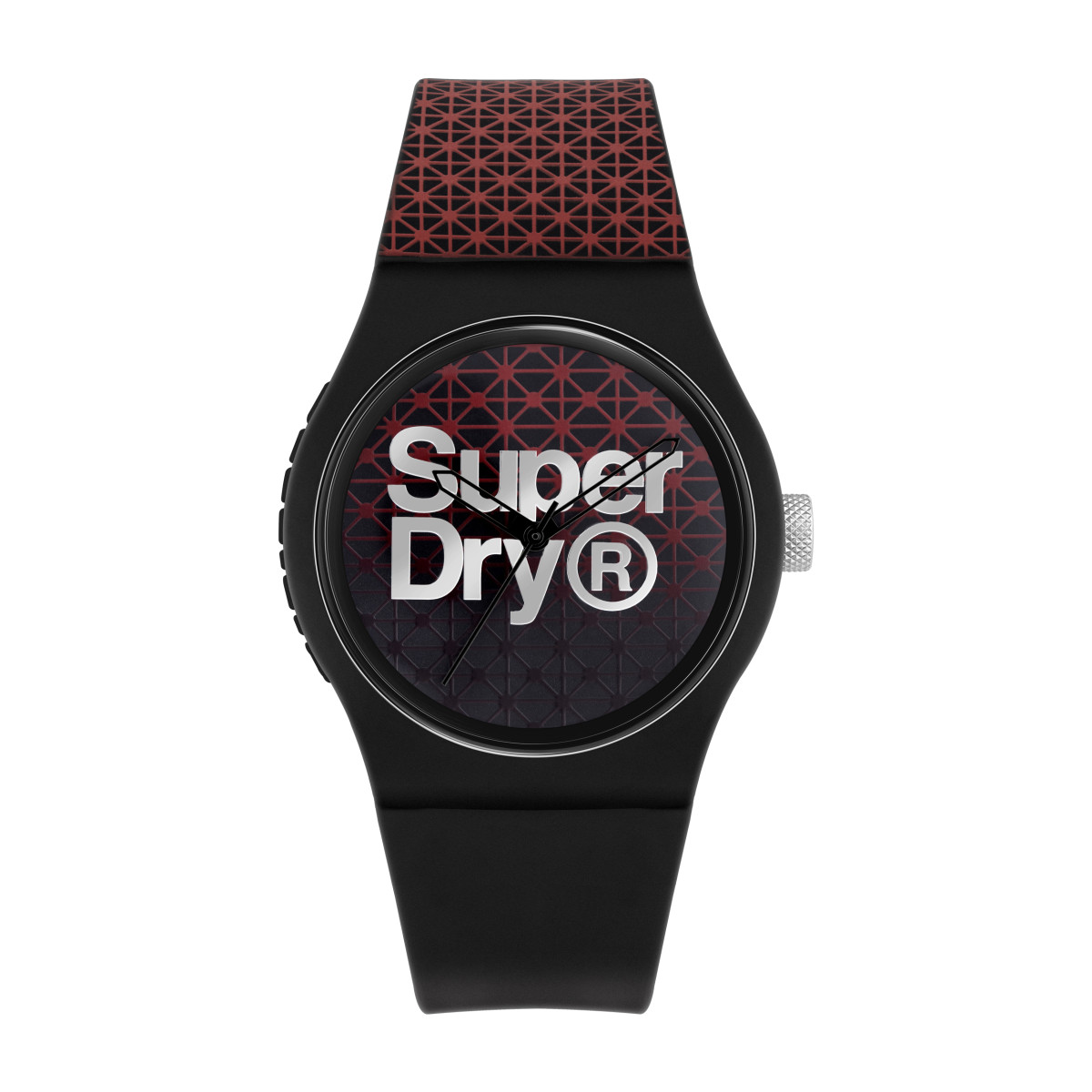 Montre mixte Superdry URBAN GEO SPORT Analogique Cadran noir et rouge Bracelet silicone noir et rouge