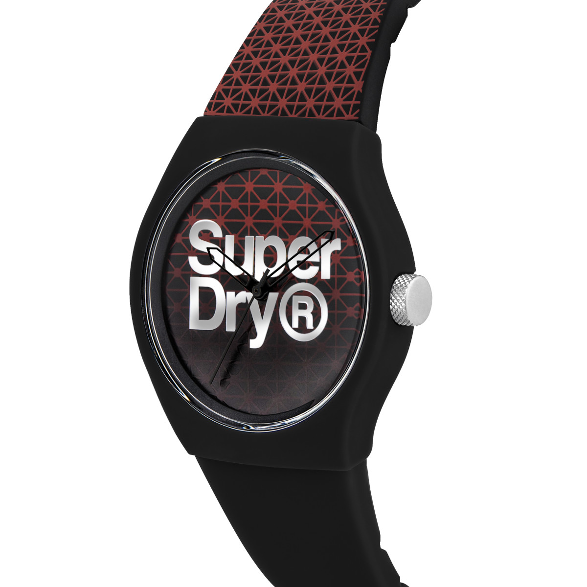 Montre mixte Superdry URBAN GEO SPORT Analogique Cadran noir et rouge Bracelet silicone noir et rouge