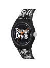 Montre Unisexe Superdry URBAN ETCH Analogique Cadran noir Bracelet silicone motifs noir