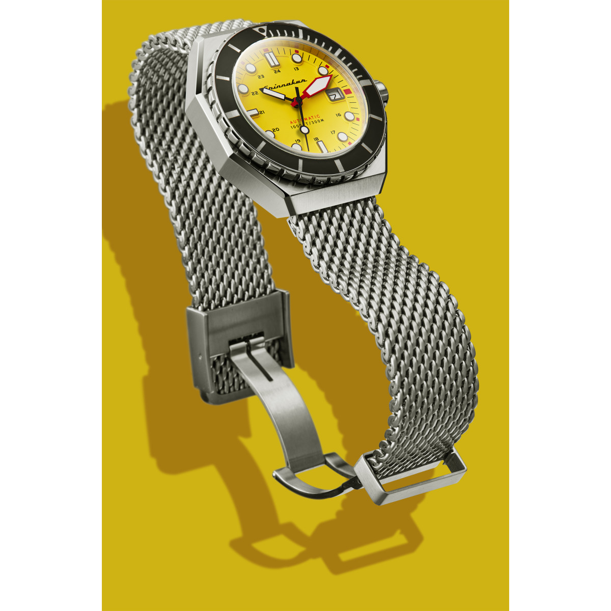 Montre Homme Mécanique Automatique Cadran jaune | Mes-bijoux.fr