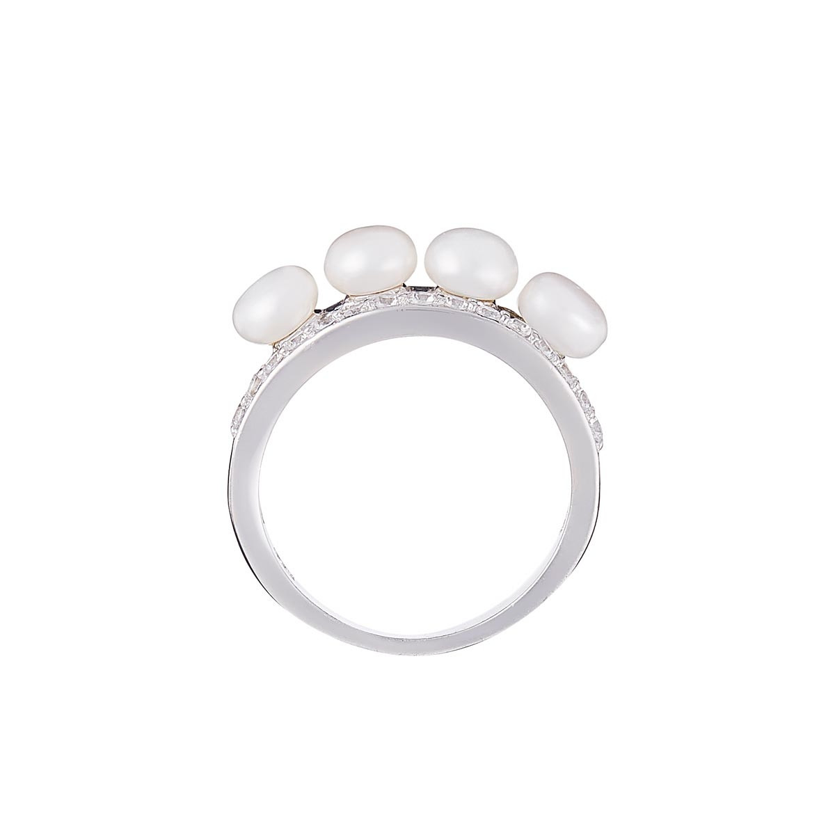 Bague "Mon chemin de douceur" Argent 925/1000 Bague argent, oxyde de zirconium et perle de culture blanche "Mon chemin de douceur"