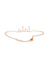 "TATA" Bracelet jonc en fil lettering rosé bracelet à message