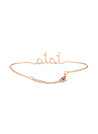 "TATA" Bracelet jonc en fil lettering rosé bracelet à message