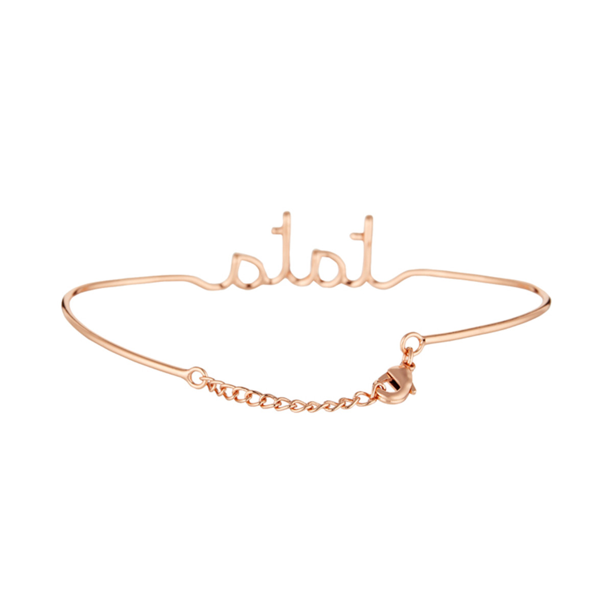 "TATA" Bracelet fil lettering rosé à message