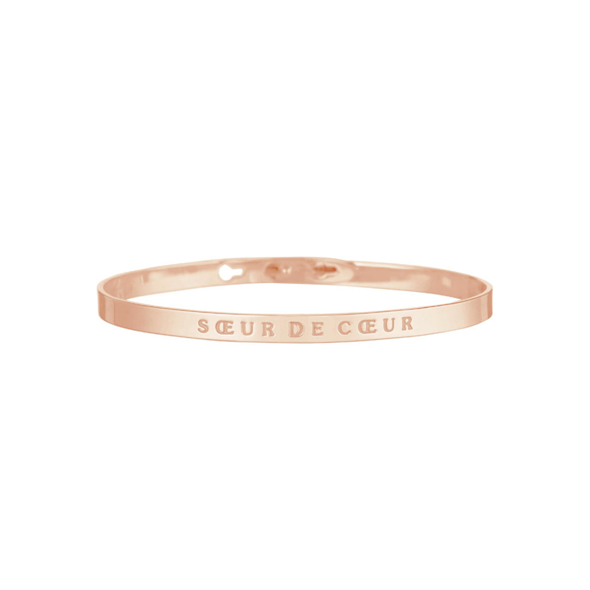 "SOEUR DE COEUR" Jonc rosé bracelet à message