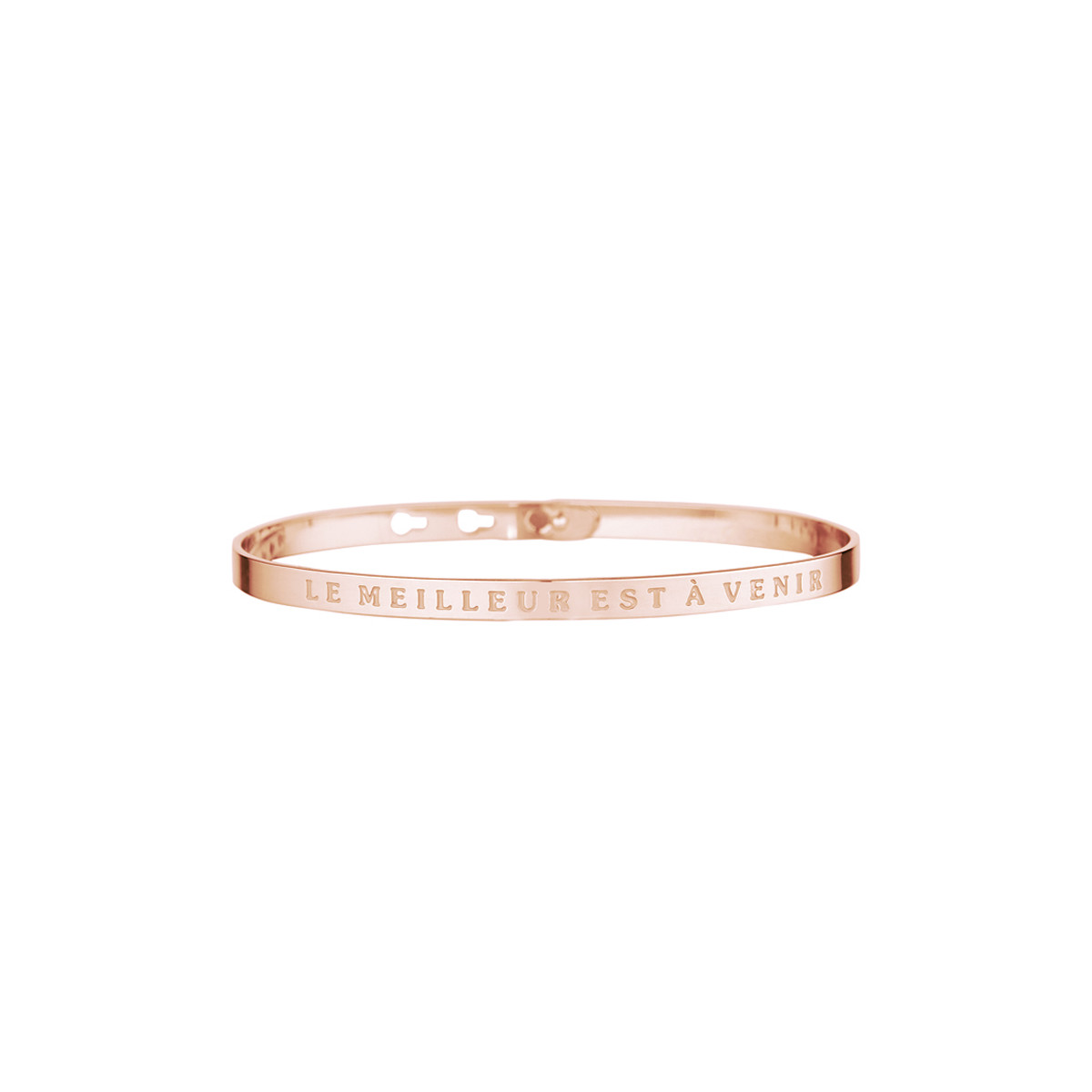 "LE MEILLEUR EST À VENIR" bracelet jonc rosé à message