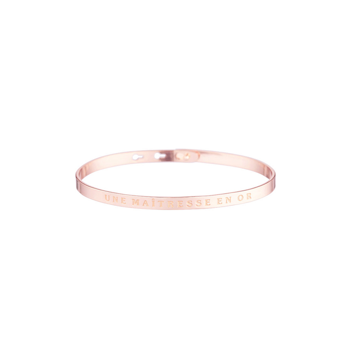 "UNE MAÎTRESSE EN OR" bracelet jonc rosé à message Bracelet à message "Une Maîtresse en Or" Laiton rosé