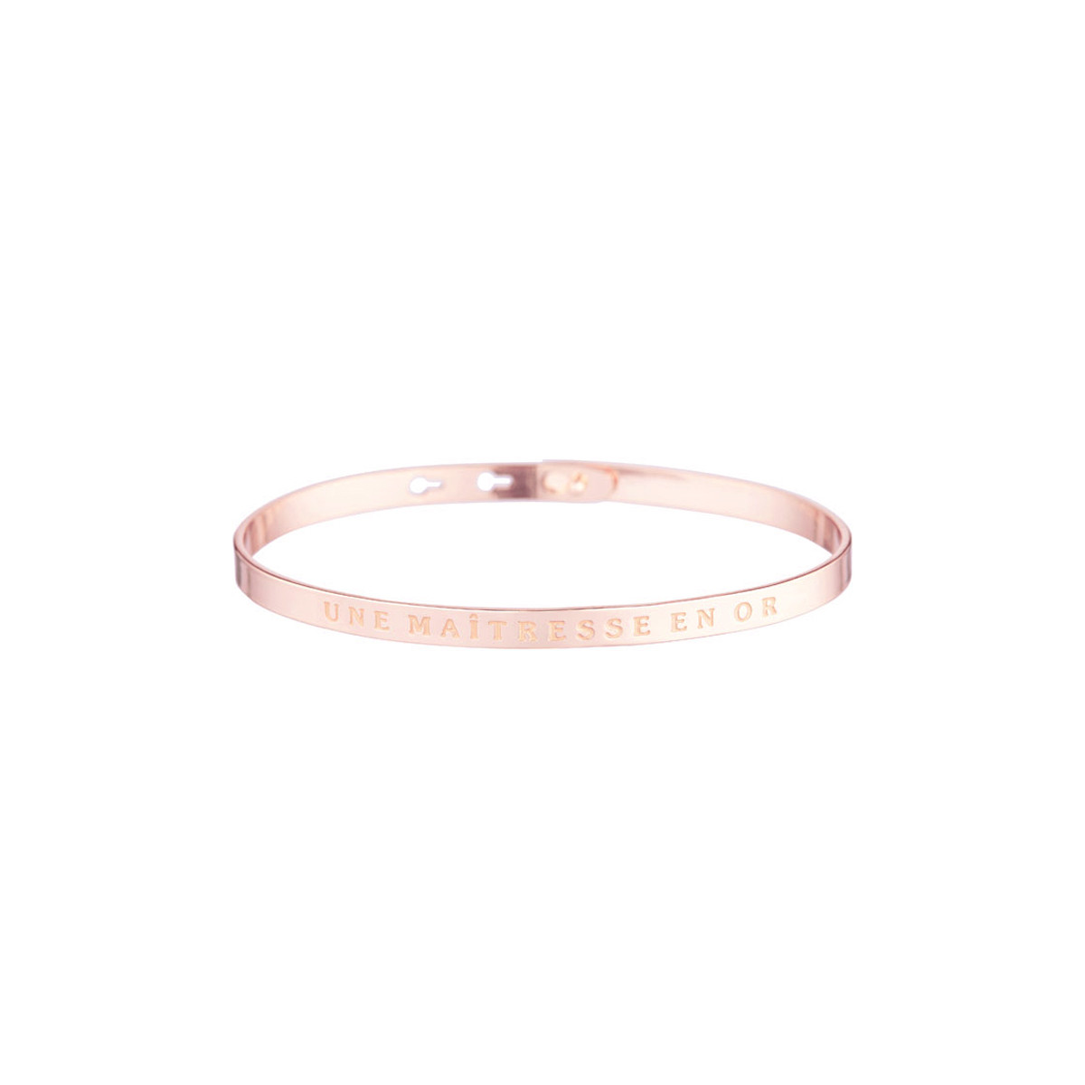 "UNE MAÎTRESSE EN OR" bracelet jonc rosé à message