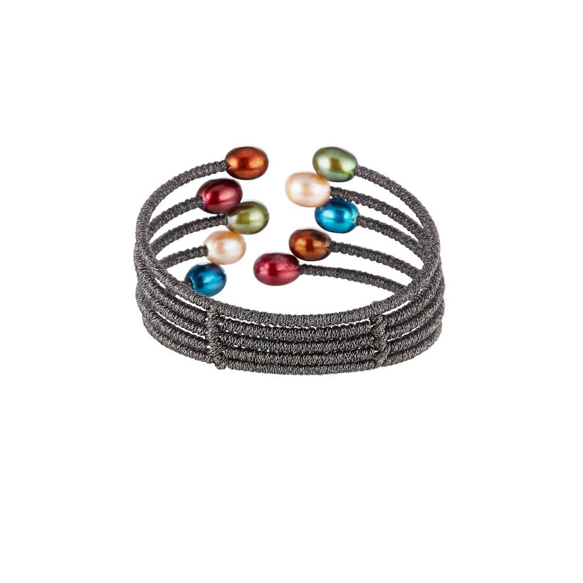 Bracelet "Perlitas Multicolore" Perles Cuivres,Vertes, Bleues et Or sur cordon g Bracelet perles multicolores sur cordon "Perlitas Multicolore"