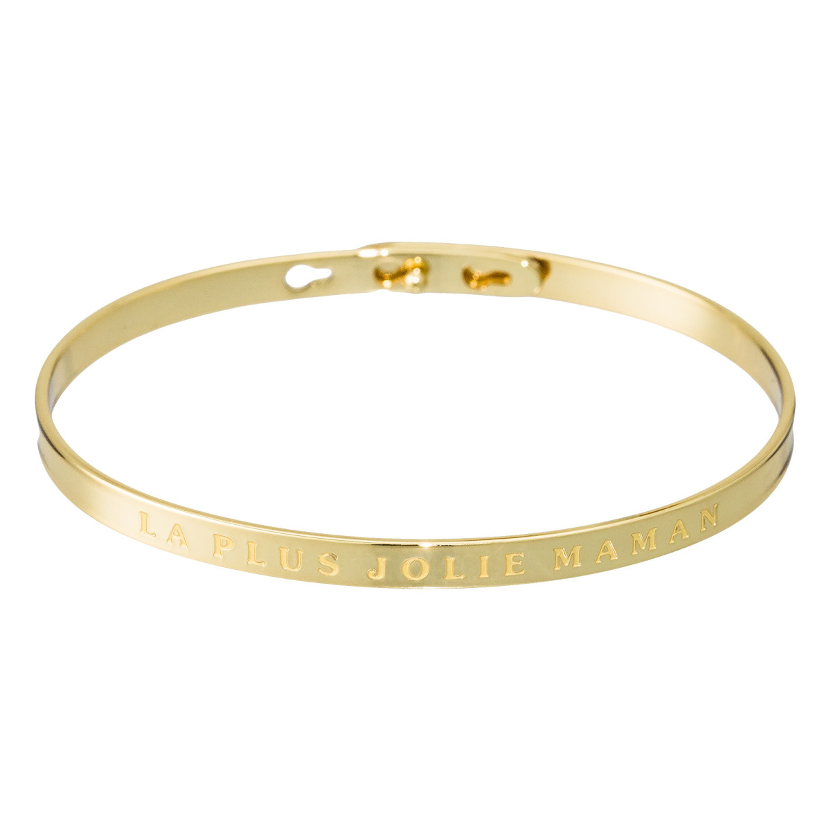 Bracelet à message "La Plus Jolie Maman" Laiton doré