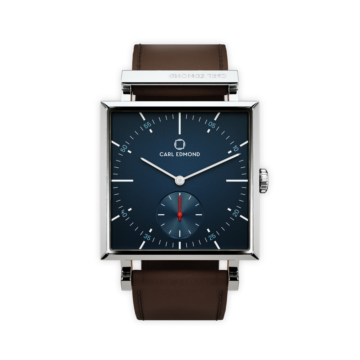 Carl edmond Granit Navy Blazer Silver Dark Brown Montre Femme Carl Edmond GRANIT en cuir marron