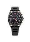 Montre Homme Victorinox FIELDFORCE Sport Chrono, cadran noir, bracelet caoutchouc noir - 42 mm