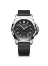 Montre Homme Victorinox I.N.O.X., boîtier acier inoxydable, bracelet caoutchouc noir - 43 mm