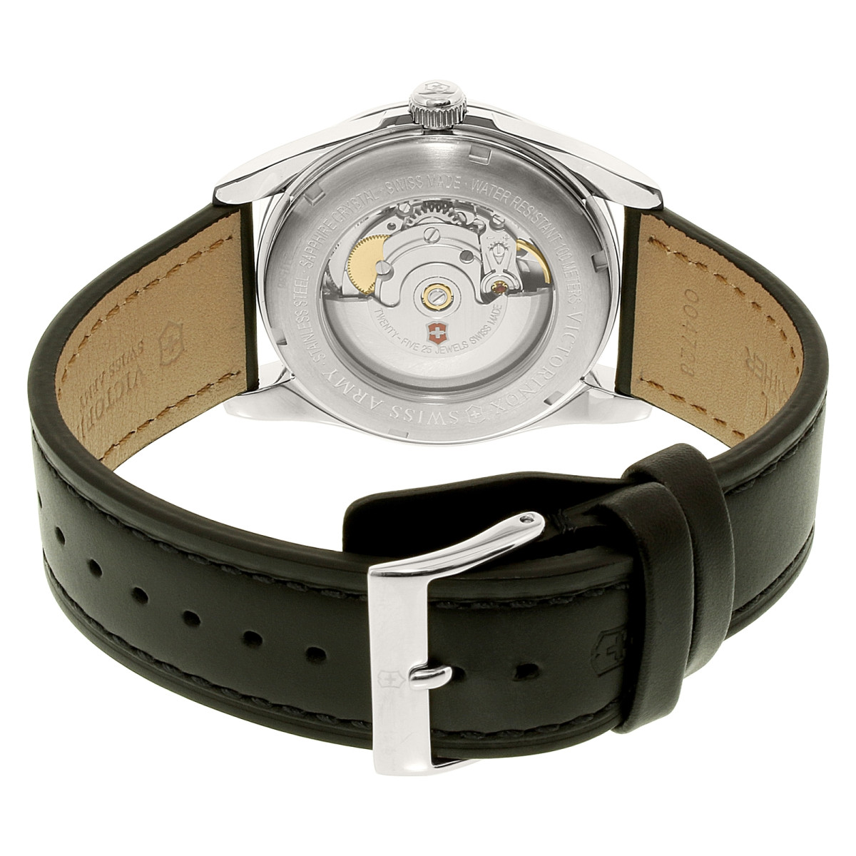 Montre Homme Victorinox INFANTRY Mechanical, stainless steel case, black dial black leather strap - 40mm Montre Homme Victorinox INFANTRY Mechanical, cadran et bracelet cuir noir - 40mm