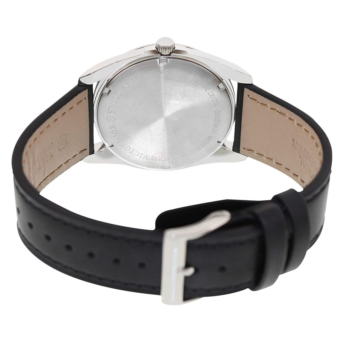 Montre Homme Victorinox INFANTRY, dark grey dial black leather strap - 40 mm Montre Homme Victorinox INFANTRY en cuir noir