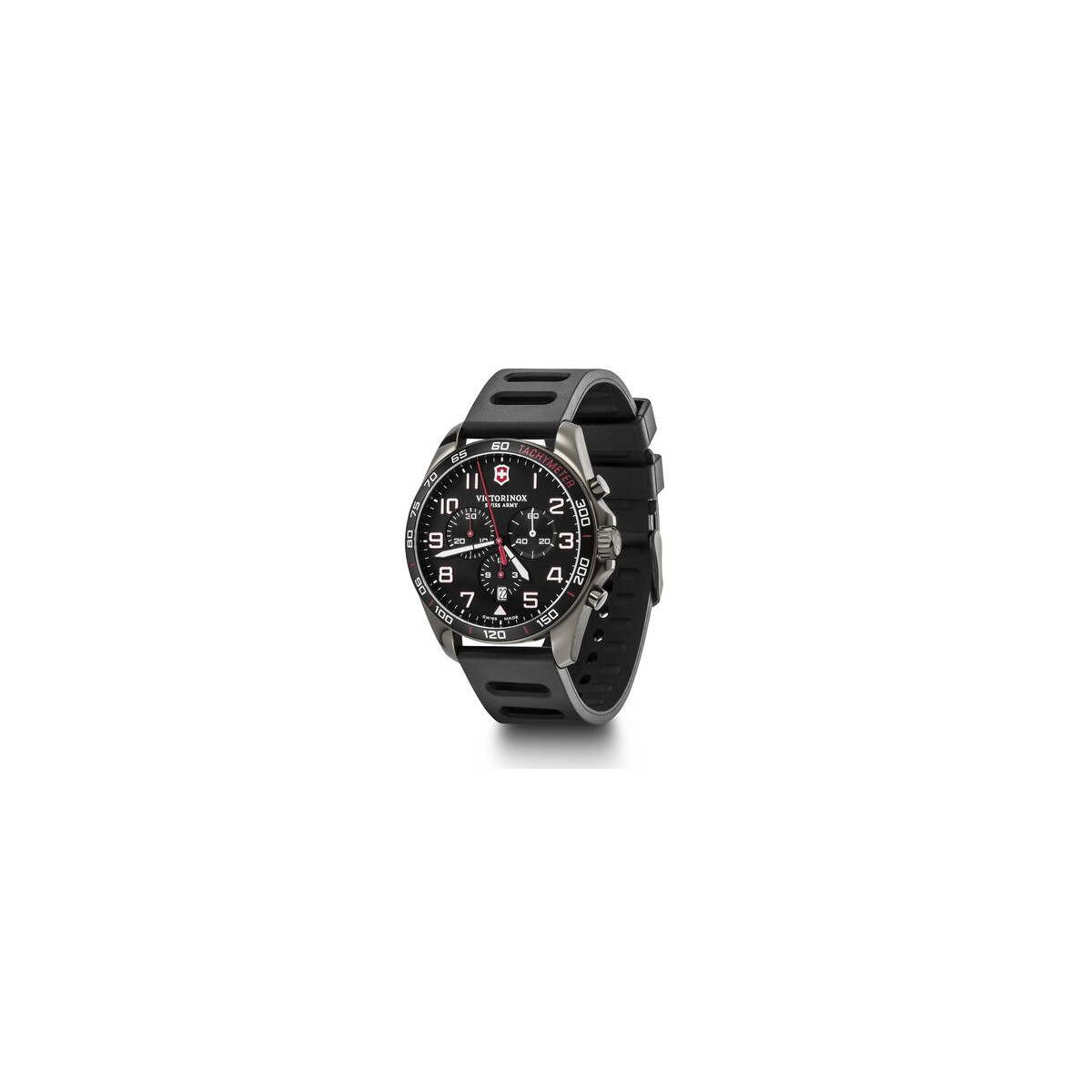 Montre Homme Victorinox FIELDFORCE Sport Chrono, cadran noir, bracelet caoutchouc noir - 42 mm