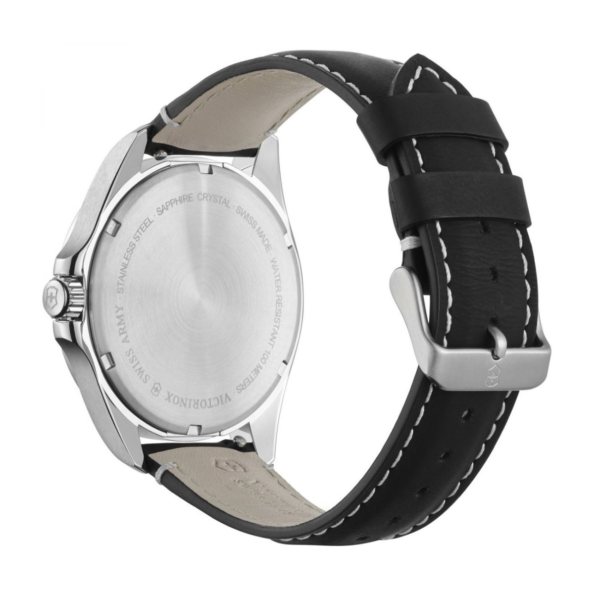 Montre Homme Victorinox FIELDFORCE, boîtier acier inoxydable, bracelet cuir noir - 42 mm Montre Homme Victorinox FIELDFORCE en cuir noir