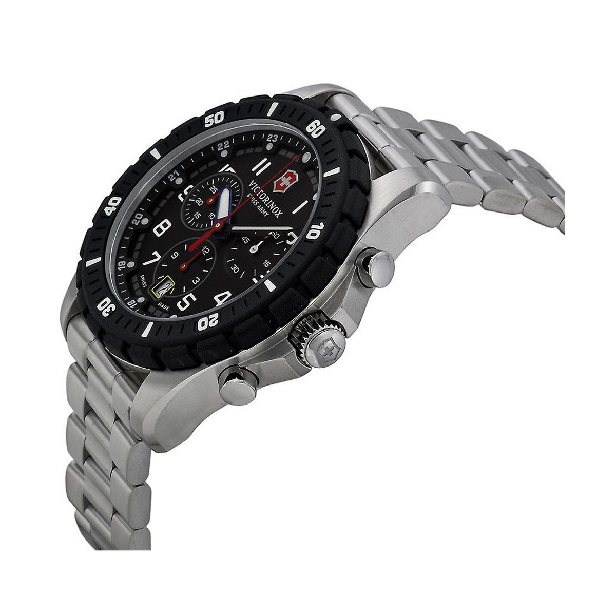 Montre Homme Victorinox MAVERICK Sport Chronograph, synthetic bezel, black dial bracelet - 43 mm Montre Homme Victorinox MAVERICK Sport Chronograph, lunette synthétique, cadran noir - 43 mm