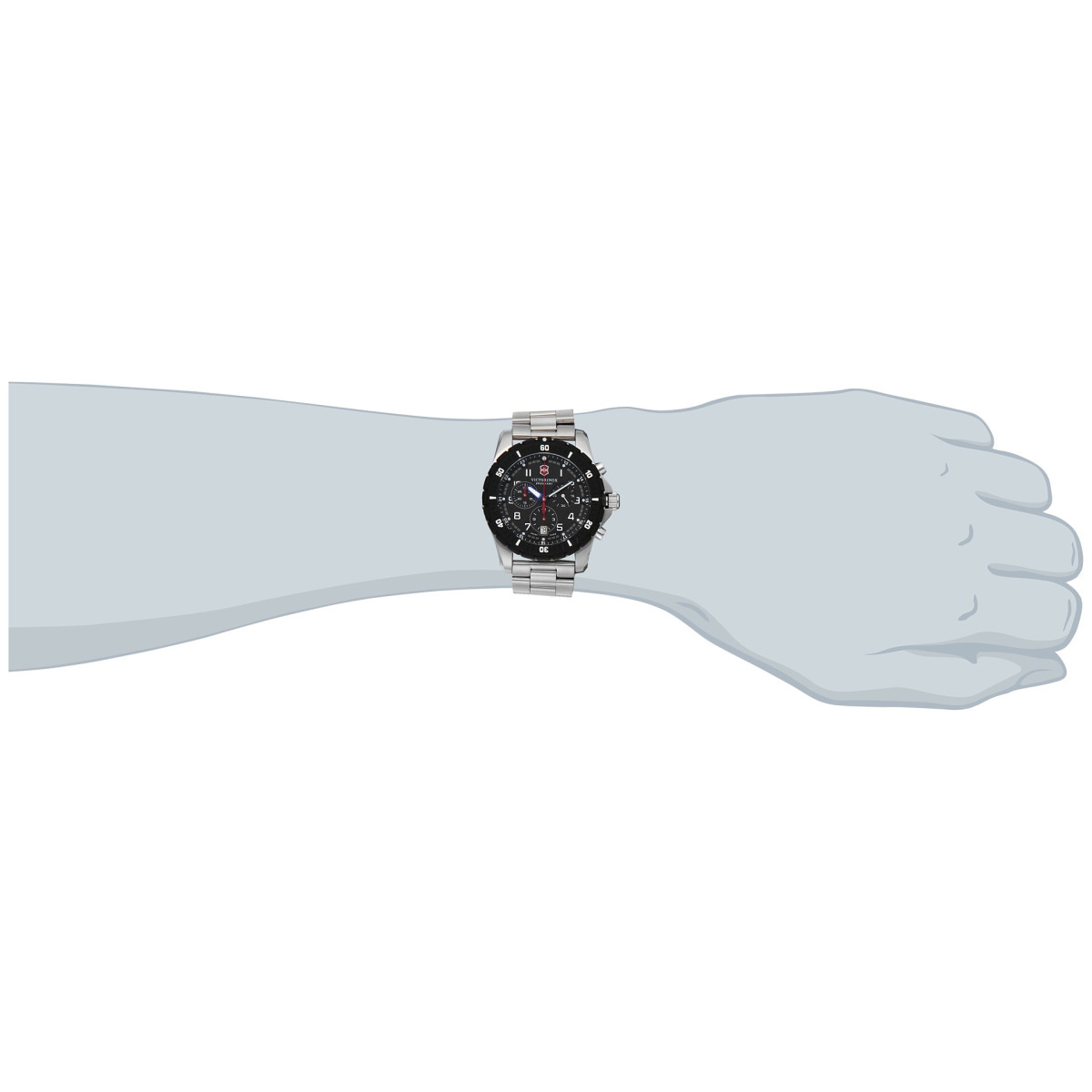 Montre Homme Victorinox MAVERICK Sport Chronograph, synthetic bezel, black dial bracelet - 43 mm Montre Homme Victorinox MAVERICK Sport Chronograph, lunette synthétique, cadran noir - 43 mm